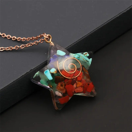 Energy Healing Star with Copper Necklace