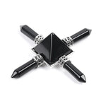 Healing Balance Pyramid Natural Gem Stone Energy Generator - Black