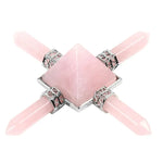 Healing Balance Pyramid Natural Gem Stone Energy Generator - Pink