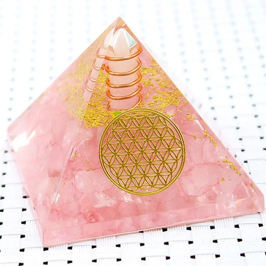 Crystal Energy Orgonite Pyramid with Copper